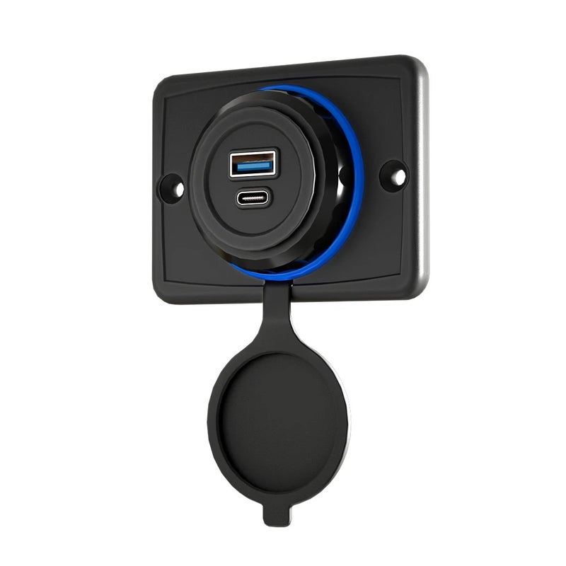 Bluejw Led Dual USB Car Charger QC3.0 PD3.0 12V/24V Fast Charging Adapter, 2 Port Automobile Charger Socket for Phones/Tablets/Marine - [Your Brand/Model] - Image 2